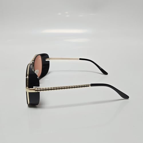 Men's Stylish Large Square Frame Blue Light Blocking Alloy Sunglasses UV400 Protection Lightweight Trendy Eyewear for Driving3