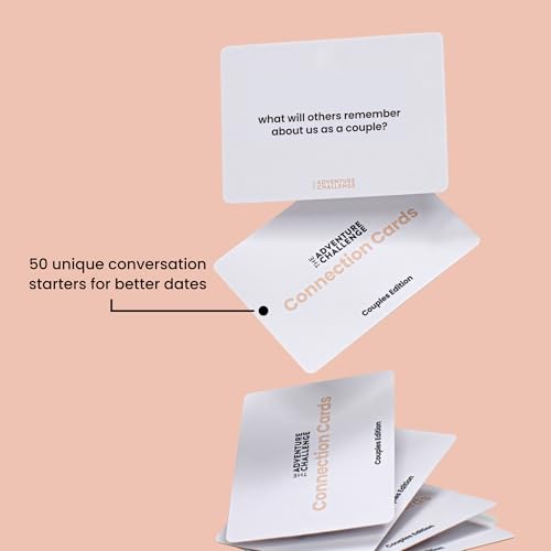 Image of Couples Connection Cards - 50 Date Night Conversation Starters | Couples Card Game | Therapy or Marriage Counseling Acitivity | Wedding or Long-distance Relationship Gift