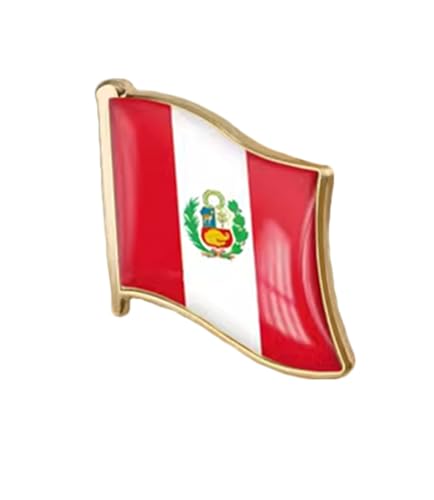 Image of vmcoatdu 1inch Country Flag Pin Badge International Travel Brooch Metal Alloy Souvenir Pin