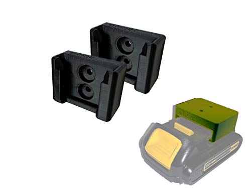 eToolz slide-in battery holder, Set of 2 heavy duty work space slide in battery dock mounts engineered to fit DeWALT V20 Li-Ion power tool batteries (Pack of 2)