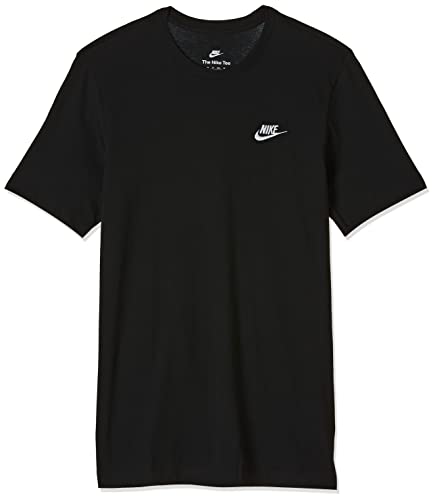 Nike Herren T-Shirt Sportswear Club, Black/White, M, AR4997-013