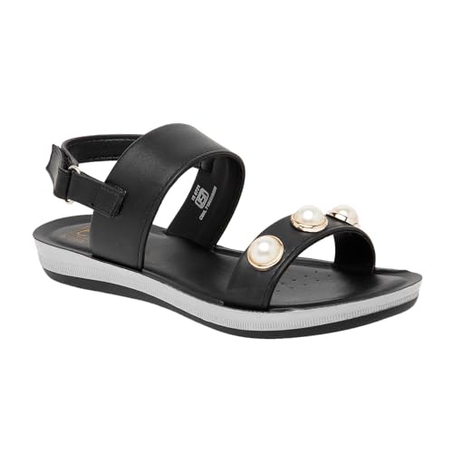 Image of BELLA Women Fashion Platform with Back Strap Black Sandal | Durable | Stylish | Comfortable | Slip Resistant | Lightweight and Breathable