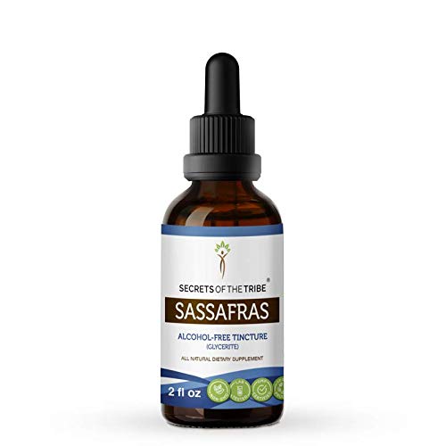 Sassafras Tincture Alcohol-Free Extract, Organic Sassafras (Sassafras albidum) Dried Root Bark 2 oz