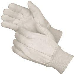 Fits all - 12 oz Cotton Canvas Gloves- Clute Pattern- Straight Thumb-Knit Wrist - (12 pairs)