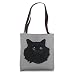 Minimalist Cute Black Cat Owner Green Eyes Kitten Lover Tote Bag