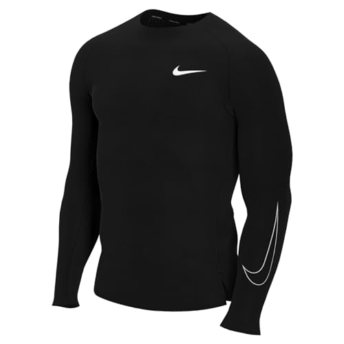 Nike Homme M Np Df Tight Ls Top, BLACK/WHITE, XL EU