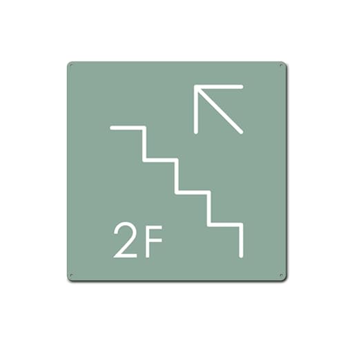 【階段サイン-左】緑 標識プレート 看板 誘導カンバン 屋外表示板 正方形 金属看板