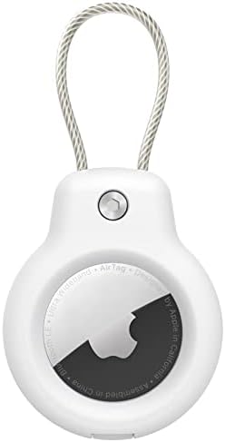 SPGUARD Kompatibel mit Apple AirTag Anhänger Secure Halter mit Kabel, 4er Pack Air Tag Lock Case Schlüsselanhänger Schlüsselring Hülle Gepäckanhänger für Schlüssel, Gepäck & mehr