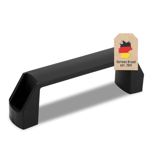 INTIRILIFE Asa de plástico Distancia Entre Agujeros 180 mm Negro - asa de Recambio Universal para maletines, Cajas de Herramientas, cajones, Carcasas, Cajas y Muebles - Robusta, fácil de Montar