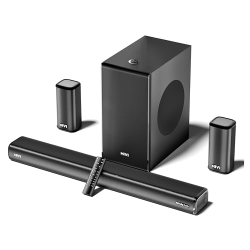 Image of Mivi Nex 800 Dolby Audio Soundbar [New Launch]| 800W Signature Sound | 5.1 Channel Surround Sound Home Theatre with Wired Subwoofer & Satellites| Nex SurroundSphere Tech| Bluetooth v5.3,