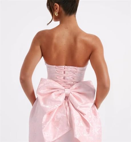Satin Short Homecoming Dresses for Teens 2025 Strapless Cocktail Mini Party Dresses with Bow3