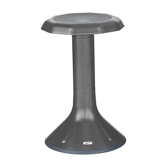 ECR4Kids ACE Active Core Engagement Wobble Stool for Kids, Flexible Classroom & Home Seating, Kids’ Chair, Flexible Seating, Wiggle Chairs, 360 Degree Movement, 20-inch Seat Height, Grey