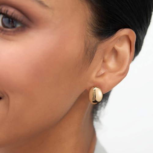 14K Gold Plated Chunky Statement Earrings for Women - Gold Lightweight Earring Dangle Drop Dainty Knot Geometric Oval Thick Studs Earrings Jewelry Trendy3