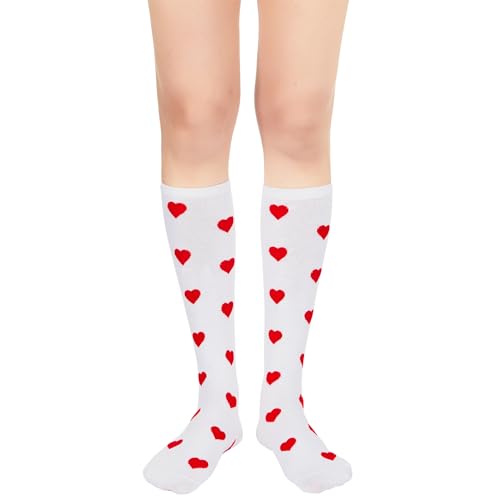 Image of Zando Knee High Socks for Women Striped Athletic Long Tall Tube Socks Outdoor Sports Casual Thigh High Stockings