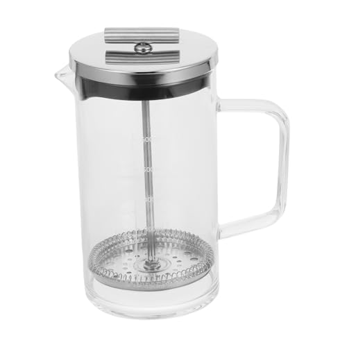 LABRIMP Cafetière à Piston Manuelle Verre Transparent Épais Avec Échelle Pour Maison Et Bureau Presse Café Multifonction Pour Thé Et Infusions Design Et Pratique
