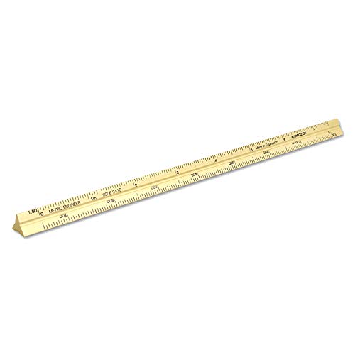 Image of Alumicolor Aluminum Engineer Metric Pocket Drafting Scale, 15CM, Gold