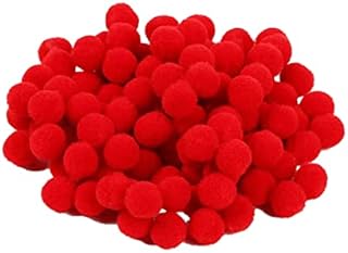 JANEMO 100 Pcs Christmas Fluffy Pom Balls, Mini Elastic Craft Pom Poms, Ideal for Decorating Clothing, DIY Crafts, Children's Toy