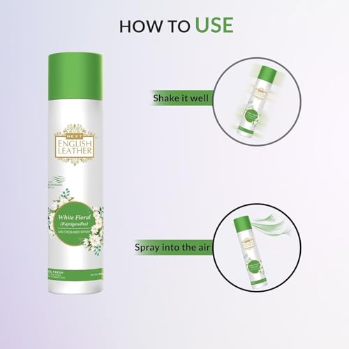 Image of Next Care English Leather Air Freshener Spray 220ml | Long Lasting Room Freshener for Home, Office & Car | Odour Eliminator (Rose & White Floral)