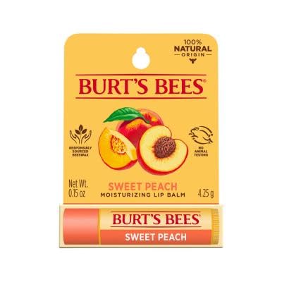 Burt's Bees 100% Natural Origin Lip Balm – Sweet Peach | Moisturizing Lip Care for Dry, Chapped Lips | Beeswax, Coconut Oil & Shea Butter | Matte Finish Hydration | Paraben Free | Pack of 1-picture-23