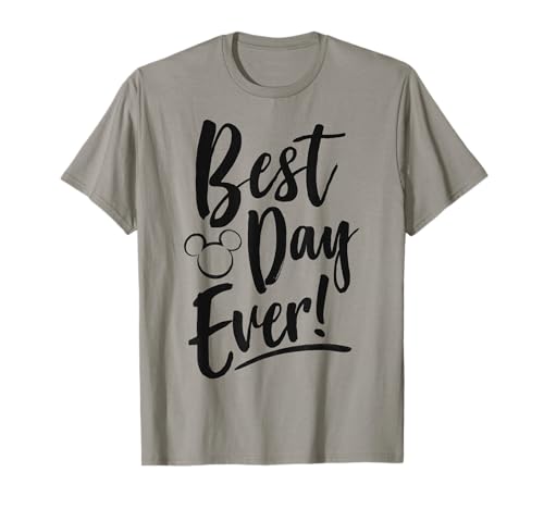 Disney Mickey And Friends Best Day Ever Text Short Sleeve T-Shirt