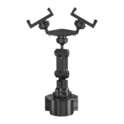 Soporte para Teléfono de Portavasos de Coche | Soporte para Smartphone de Altura Ajustable, Doble Telefono En Portavasos,Para Navegación Llamadas Grabación De Vídeo Viajes Por Carretera Y Salid