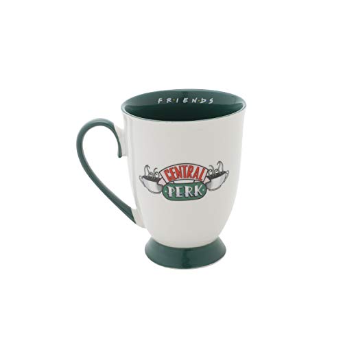 Caneca Porcelana Rococo Wb Friends Central Perk Logo Branco/Verde 8,5X6X11 Cm - 350 Ml