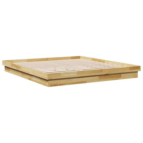 vidaXL Massivholzbett ohne Matratze 200x200 cm Eichenholz, Bettrahmen, Bett, Bett Massivholz, Schlafzimmermöbel, Bett Holz, Doppelbett, Holzbett