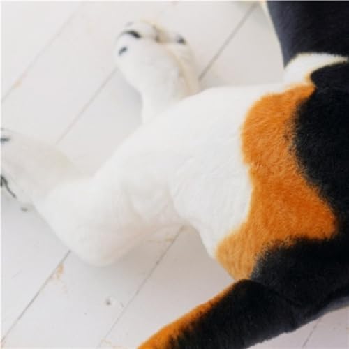 TOPLITHE Beagle Hund Kuscheltier, Realistisches Beagle Plüsch Welpenkissen Plüschtier for Kinder Erwachsene Weihnachts Geburtstagsgeschenk(Lying down,40CM/15IN)