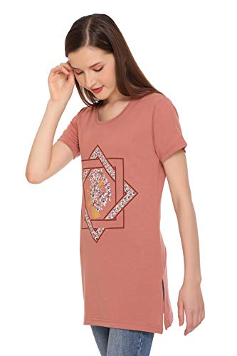 Image of In Love Women's Plus Size Longline T-Shirt with Side Pocket, 3 /4 Sleeve, Crew Neck