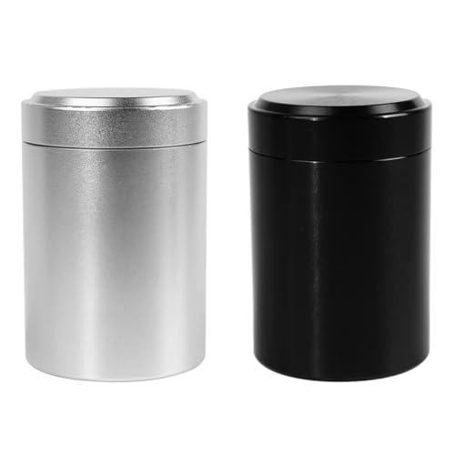 Namvo 2 Pcs Pots de Stockage en Aluminium Portable Petit Récipient Hermétique Bouteille Récipient sous Vide Mini Pot de Joint en Métal pour Thé Café...