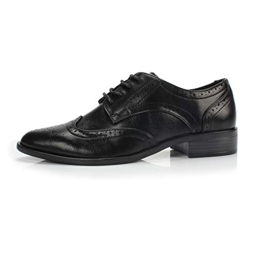 Berry-Womens-Comfortable-Low-Heels-Casual-Oxford-Perforated-Brogue-Daily-Shoe