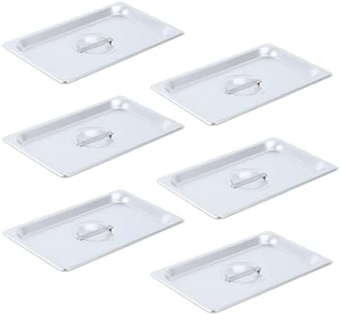 Paquete de 6 cubiertas de sartén de mesa de vapor de tamaño 14, tapas de sartén de vapor comercial de acero inoxidable, cubierta de sartén NSF con