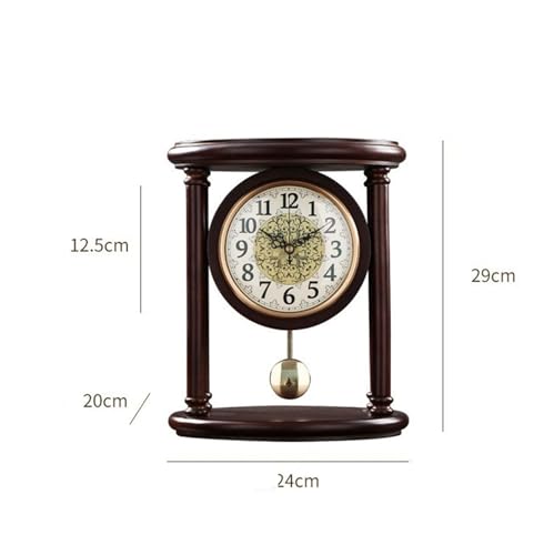Reloj de mesa retro en madera maciza china para salon clásico 3