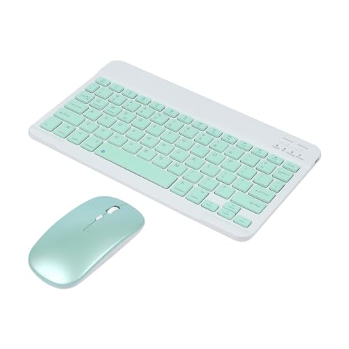 Image of Bluetooth Keyboard and Mouse Combo Ultra-Slim Portable Rechargeable Compact Wireless Mouse Keyboard Set for Pad /iPad Pro /iPad Mini /iPad Air Mac OS,Android Windows iOS and Above(Green)