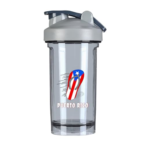 Funny Porto Rico Puerto 2 18 Ounce Shaker Cup,Fashion Theme Pattern Shaker Bottle Leak-proof Workout Shake Bottles 500ML/18 oz Perfect for Pre Workout Gray 0