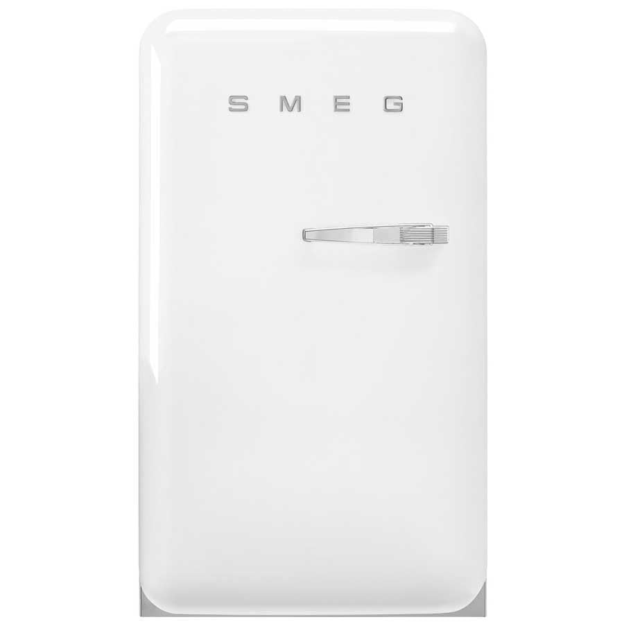 Smeg, FAB10LWH6 Réfrigérateur Table Top Vintage 1 Porte, 122L, Charnières à Gauche, Froid Statique, Congélateur 17L, 1 Clayette Réglable, 1 Bac Légumes...