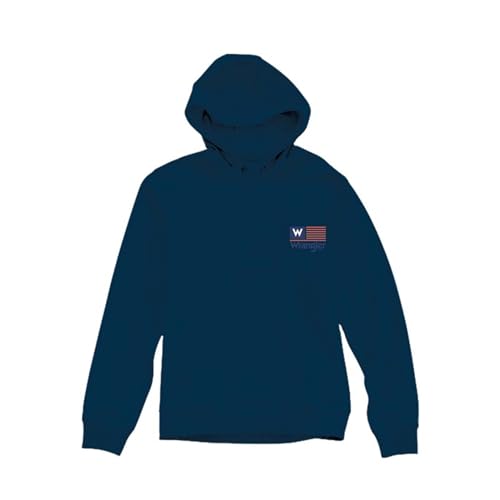 Wrangler Men's American Flag Graphic Hoodie Navy M2