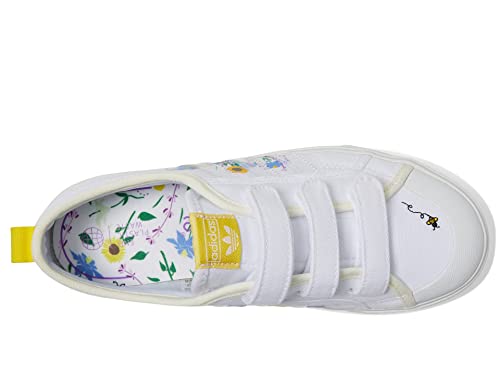 adidas Originals Girl's Nizza (Little Kid) White/Yellow/Off-White 11.5 Little Kid M2