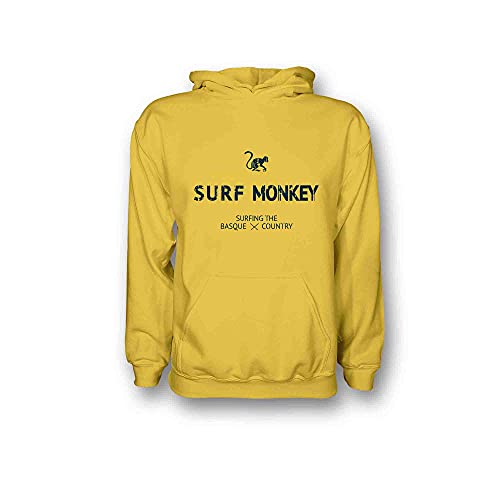 SURF MONKEY Hoodie Sudadera Ecológica con Capucha para Hombre/Mujer - (Amarillo M)