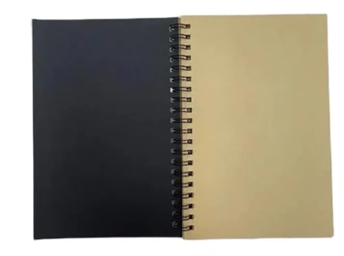 �m�[�g Kraft Paper Blank Doodle-page Notebook Sketchbook Office Sticky Notes School Stationery(Black craft)