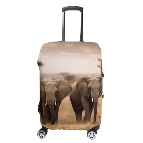 Wild Animals Elephants Printed Luggage Cover Protector, Fits 18-32 Inch Luggage