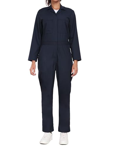 Ubon Women'S Long Sleeve Coverall, Womens Work Jumpsuit With Multi Pockets, Navy, X-Large
