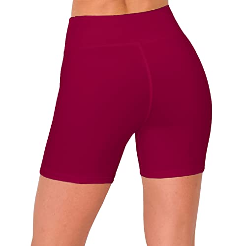 Short de cyclisme extensible avec contrôle du ventre pour le yoga bordeaux - 4