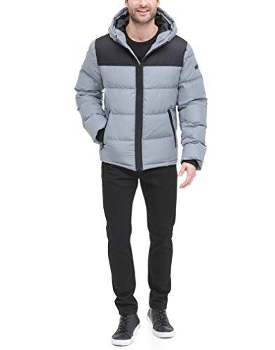 Image of DKNY Men's Mixed Media Quilted Puffer Jacket