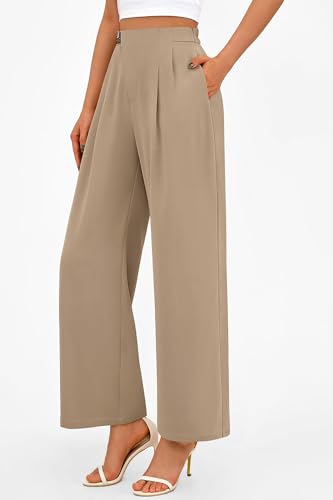 PRETTYGARDEN Women's Wide Leg Dressy Pants High Waisted Fashion Business Casual Work Office Trousers Palazzo Pant3