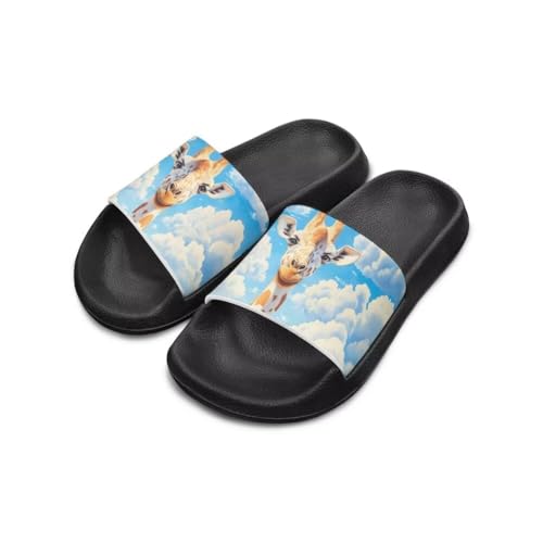 Image of Unisex Slides for Girls Boys Comfortable Slippers Slides Non-slip Shower Shoes House Fashion Thick for Indoor & Outdoor Gifts