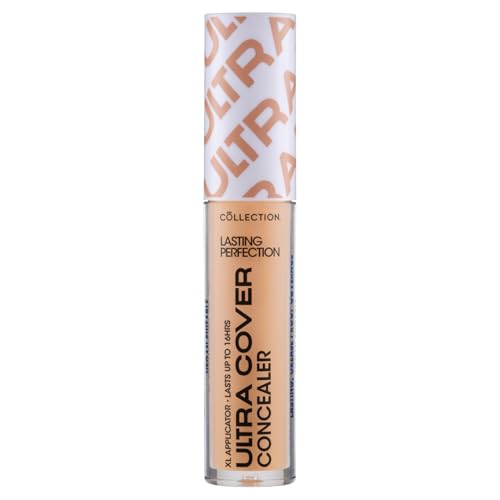 Collection Cosmetics Lasting Perfection Ultra Cover Concealer, Up to 16-hour Wear, XL Applicator, Toffee Warm, 5.5ml