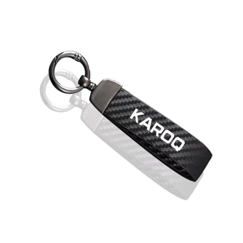Porte-clés pour Skoda KAROQ 2019 2022 2023, Clé de Voiture Cuir Microfibre Anti-Perte Cadeau Pratique Key Voiture,A