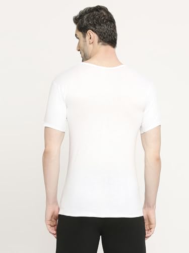 Image of VIP Bonus Premium RNS Mens 100% Cotton Round Neck Half Sleeve White Vest Regular Fit Combo for Men