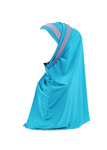HZUX Muslim Women Hijab Instant Convenient Shawl Head Wear Scarf Turban Headband Light Blue